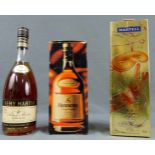 3 Flaschen Marken - Cognac. Martell V.S. 70 cl, 40% vol.im Orginalkarton. Remy Martin V.S. 70 cl 40%