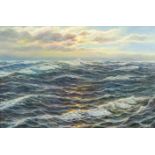 Paul Heinz OLBRICH (1898 -?). Meereswogen. 60 cm x 90 cm. Gemälde. Öl auf Leinwand. Rechts unten