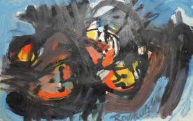 Anton ROOSKENS (1906-1976). 1964 (Cobra . Amsterdam) 31,5 cm x 48,5 cm. Gemälde. Öl auf Papier,