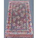 Afschar Stammesteppich. Iran, antik, um 1870. 185 cm x 115 cm insgesamt mit Kelimenden.