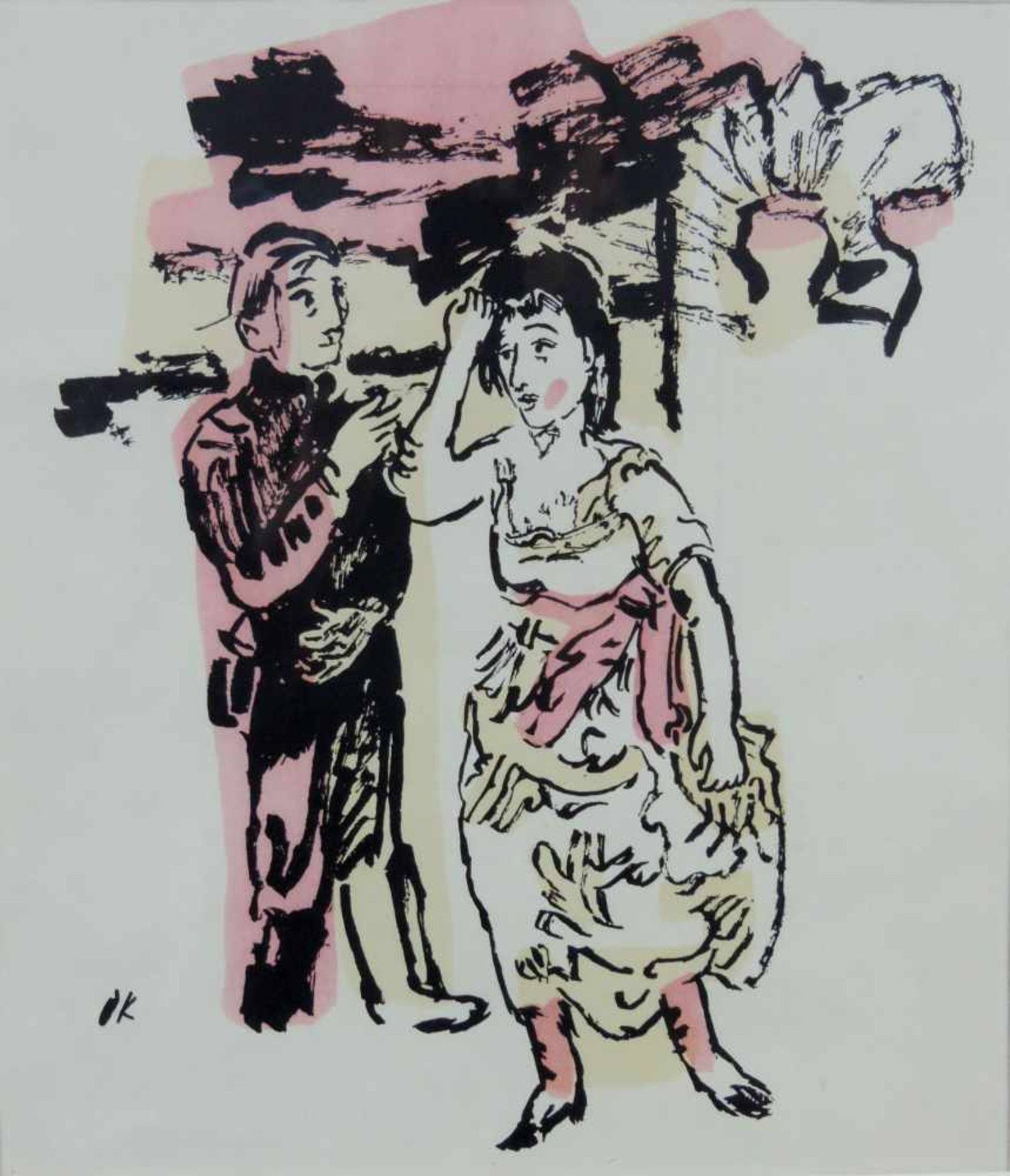 Oskar KOKOSCHKA (1886 - 1980). Zwei Lithographien. Bis 31 cm x 27 cm. Unter Glas gerahmt. '' - Bild 3 aus 5