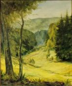 KUNZE (XX). Bach im Mittelgebirge 1933. 105 cm x 88 cm. Gemälde, Öl auf Leinwand. Links unten