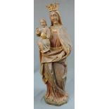 Maria mit Jesus, Madonna, wohl deutsch um 1600. 95 cm hoch. Holz. Mary with Jesus, Madonna, probably