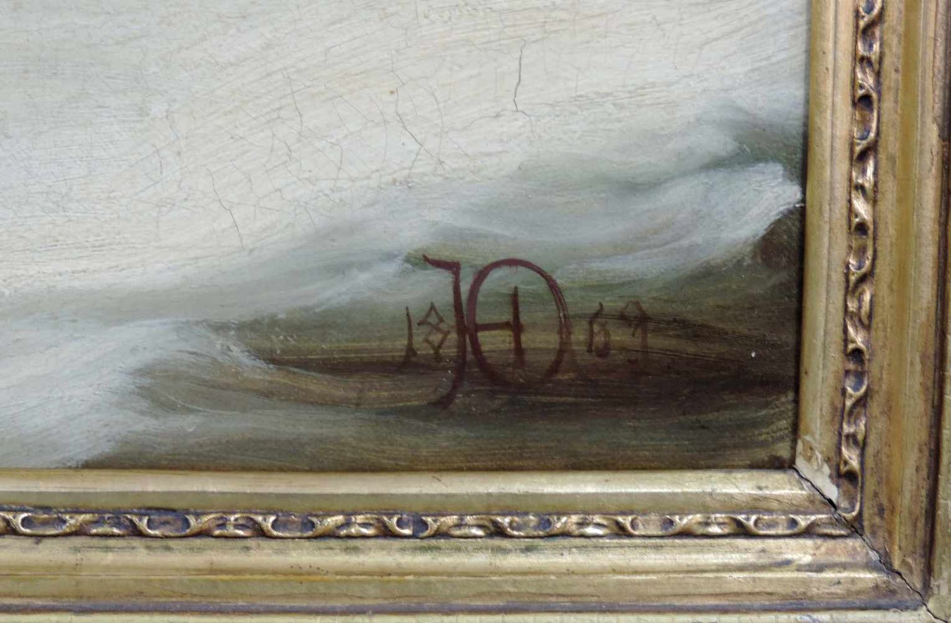 LIGIERT "JOH" (XIX). Vor der Jagd 1869. 58 cm x 73 cm. Gemälde. Öl auf Leinwand. Rechts unten - Bild 4 aus 5