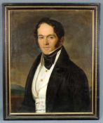 Johann MANSCHGO (1800 - 1867). Portrait des Arztes Dr. Dr. Joseph Rede aus Poysdorf 1839. 67 cm x 54