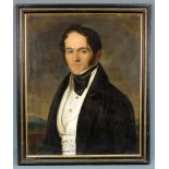 Johann MANSCHGO (1800 - 1867). Portrait des Arztes Dr. Dr. Joseph Rede aus Poysdorf 1839. 67 cm x 54