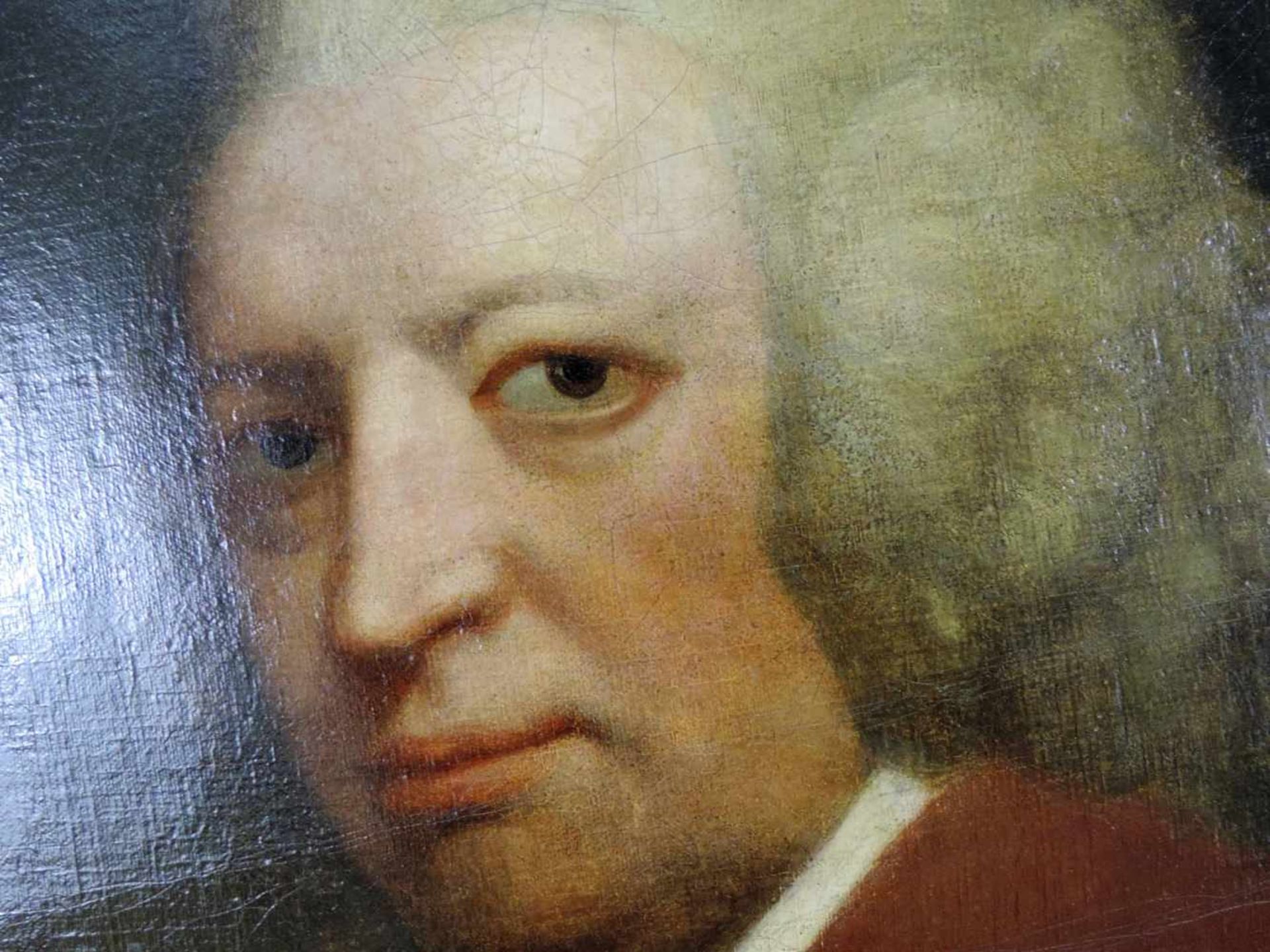 Ozias HUMPHREY (1742 - 1810) zugeschrieben. Portrait des John Belchier. 68 cm x 58 cm oval. Gemälde. - Bild 3 aus 5