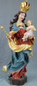 Heiligenfigur Maria mit Kind. Marienstatue. Muttergottes mit Jesus, 77 cm hoch. Wohl Süddeutschland.