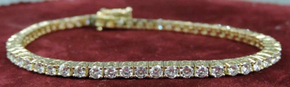 Armband mit Brillanten 4,73 Karat Diamantgewicht wesselton vs/si. Gelb - Gold 14 Karat. 11,8 Gramm