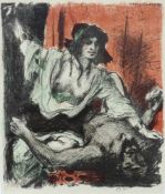 Lovis CORINTH (1858-1925). Judith und Holofernes. 41 cm x 33 cm. Farblithographie. Im Stein signiert