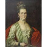 UNSIGNIERT (XVIII). Halbportait einer Dame um 1780. 77 cm x 60 cm. Gemälde. Öl auf Leinwand.