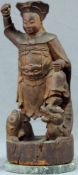 Hua Mulan, China, alt. Holz geschnitzt. 43 cm hoch mit Sockel. Skulptur. Hua Mulan, China, old. Wood