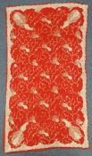 Seiden - Schal mit Metallstickerei. Indien, alt um 1900. 210 cm x 115 cm. Silk scarf with metal