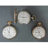 3 Taschenuhren 19.- 20 Jahrhundert Taschenuhren teils vergoldet. Teils Silber. Funktion nicht