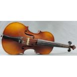Geige, Violine. Wohl 19. Jahrhundert, Mittenwald. 60 cm. Violin. Probably 19th century,