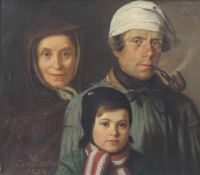PORTRAITIST (XIX). Die Familie von der Lancken 1854. 59 cm x 67 cm. Signiert 'VON DER LANCKEN' und