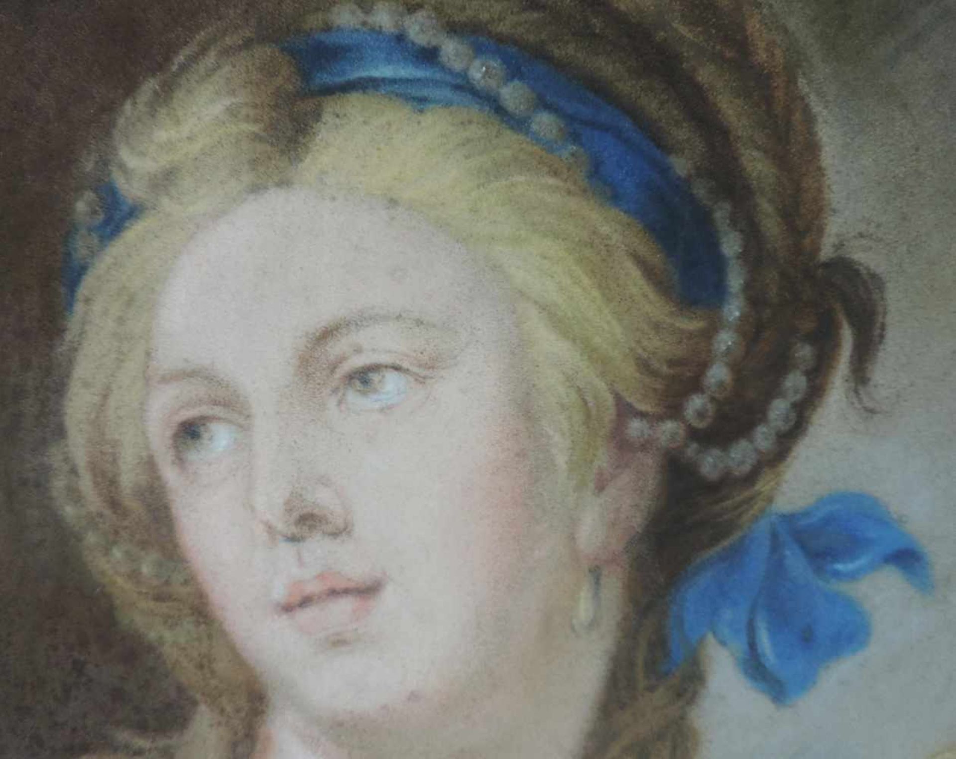 Angelica KAUFFMAN (1741 - 1807) Umkreis. Portrait einer Dame. 46 cm x 60 cm. Pastell Malerei. Circle - Image 3 of 5