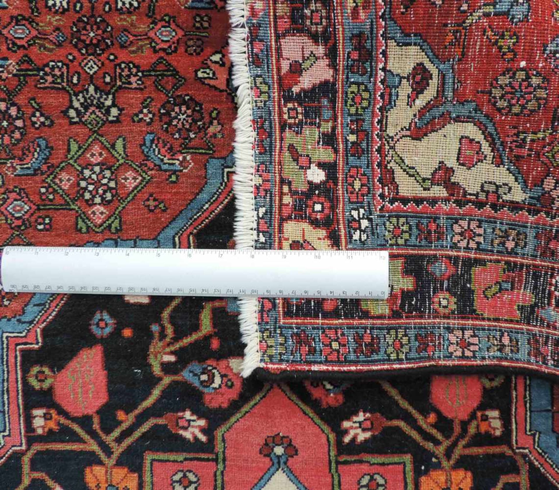 Bidjar Perserteppich. Iran, alt um 1930. Feine Knüpfung. 164 cm x 112 cm. Handgeknüpft. Wolle auf - Bild 9 aus 9