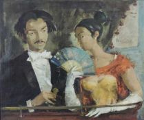 Wilhelm KUFITTICH (1895 -). "Loge", 1956. 60 cm x 50 cm. Gemälde. Öl auf Leinwand. Rechts unten