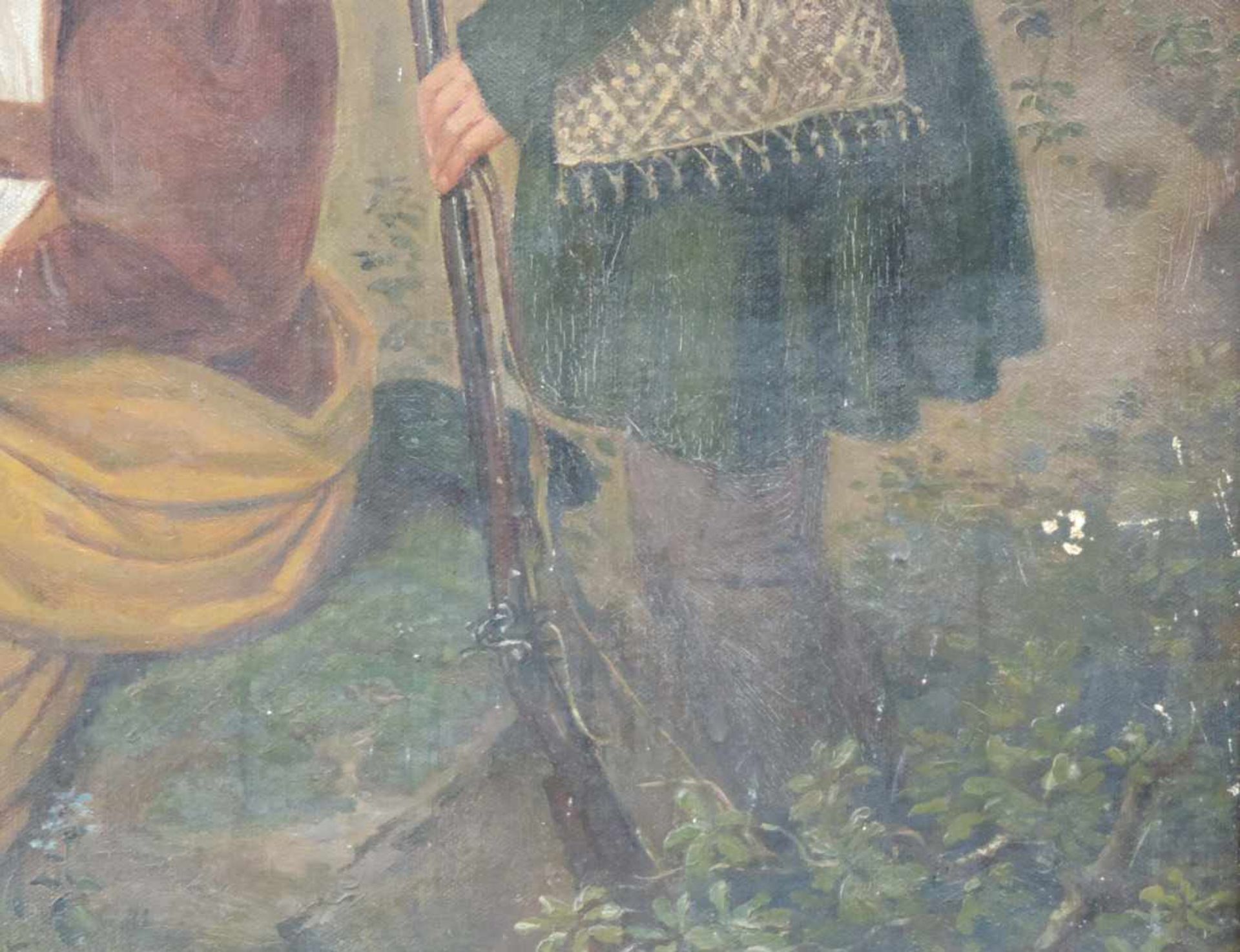 Paula Klotz (XX). Biedermeierpaar von 1845. Ausgeführt 1912. 54 cm x 45 cm. Gemälde, Öl auf - Image 4 of 6