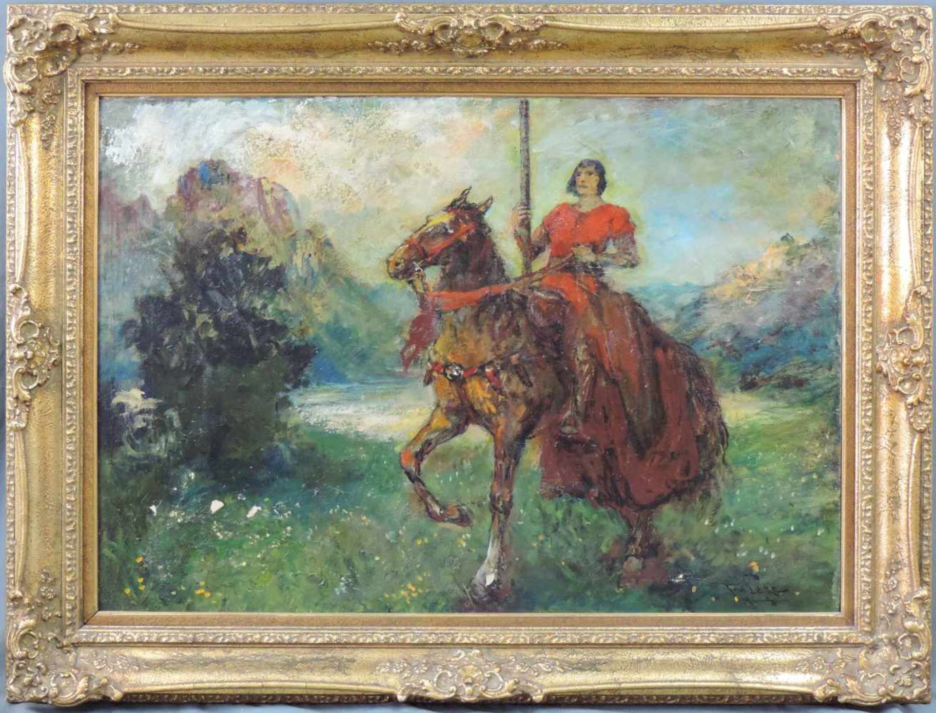 Ferdinand LEEKE (1859 - 1923). Parsival. 64 cm x 92 cm. Gemälde, Öl auf Leinwand. Rechts unten - Image 2 of 6