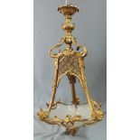 Deckenlampe, Frankreich, 19. Jahrhundert. Bronze, feuervergoldet. 75 cm gesamt. Ceiling lamp,