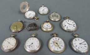 10 Taschenuhren. 19- 20 Jahrhundert Taschenuhren teils Silbergehäuse. 10 Pocket watches. Some