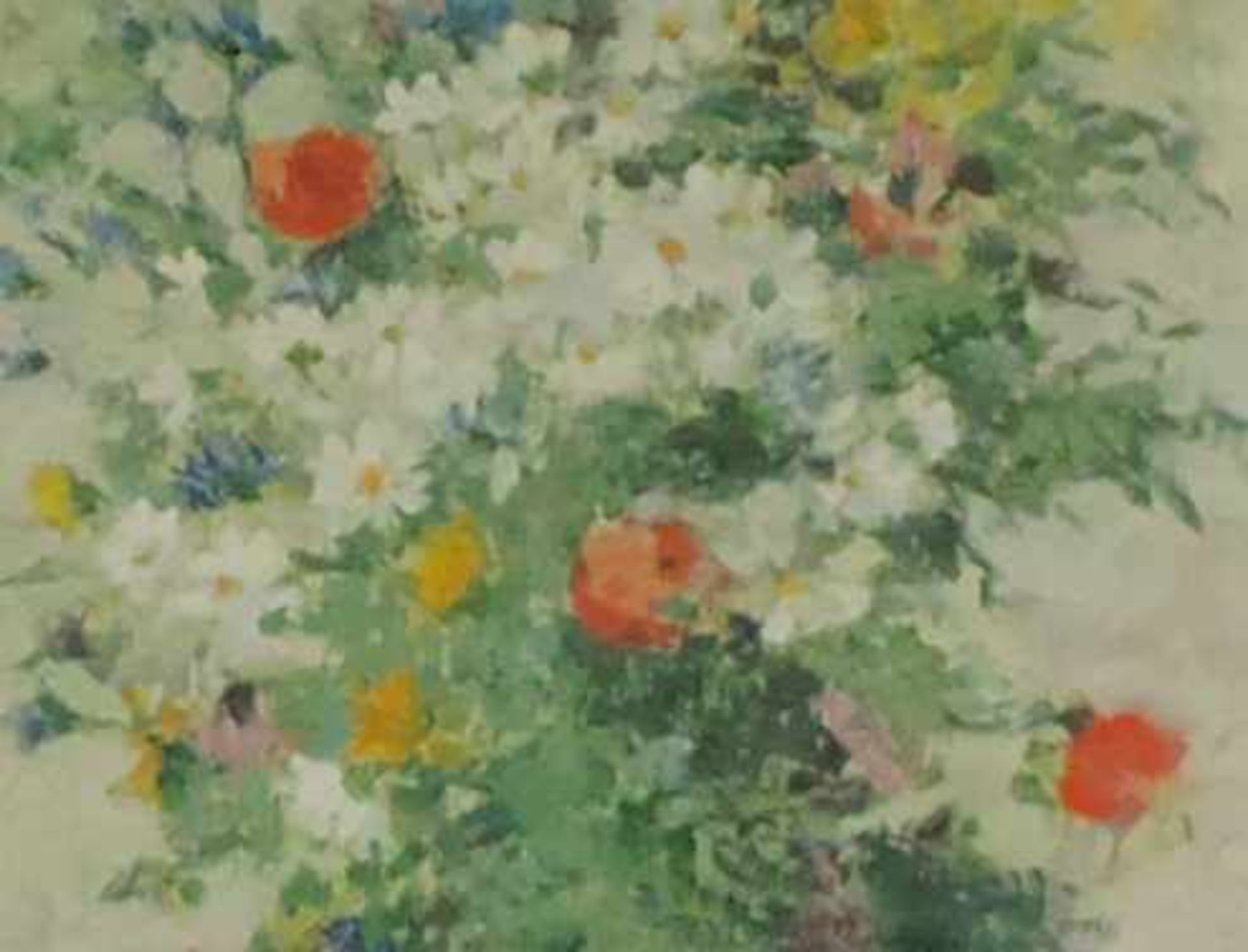 Max ZANDER (1907 - 1985). Blumen in einer Vase. 71 cm x 60 cm. Gemälde, Öl auf Leinwand. Rechts - Image 4 of 6