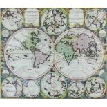 Georg Matthäus SEUTTER (1678 - 1757). Doppelhemisphäre der Welt. "Diversi Globi Terr-Aquei