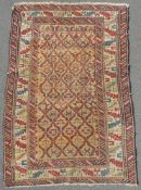 Schirwan Dagestan Dorfteppich. Kaukasus antik, um 1880. 130 cm x 92 cm. Handgeknüpft. Wolle auf