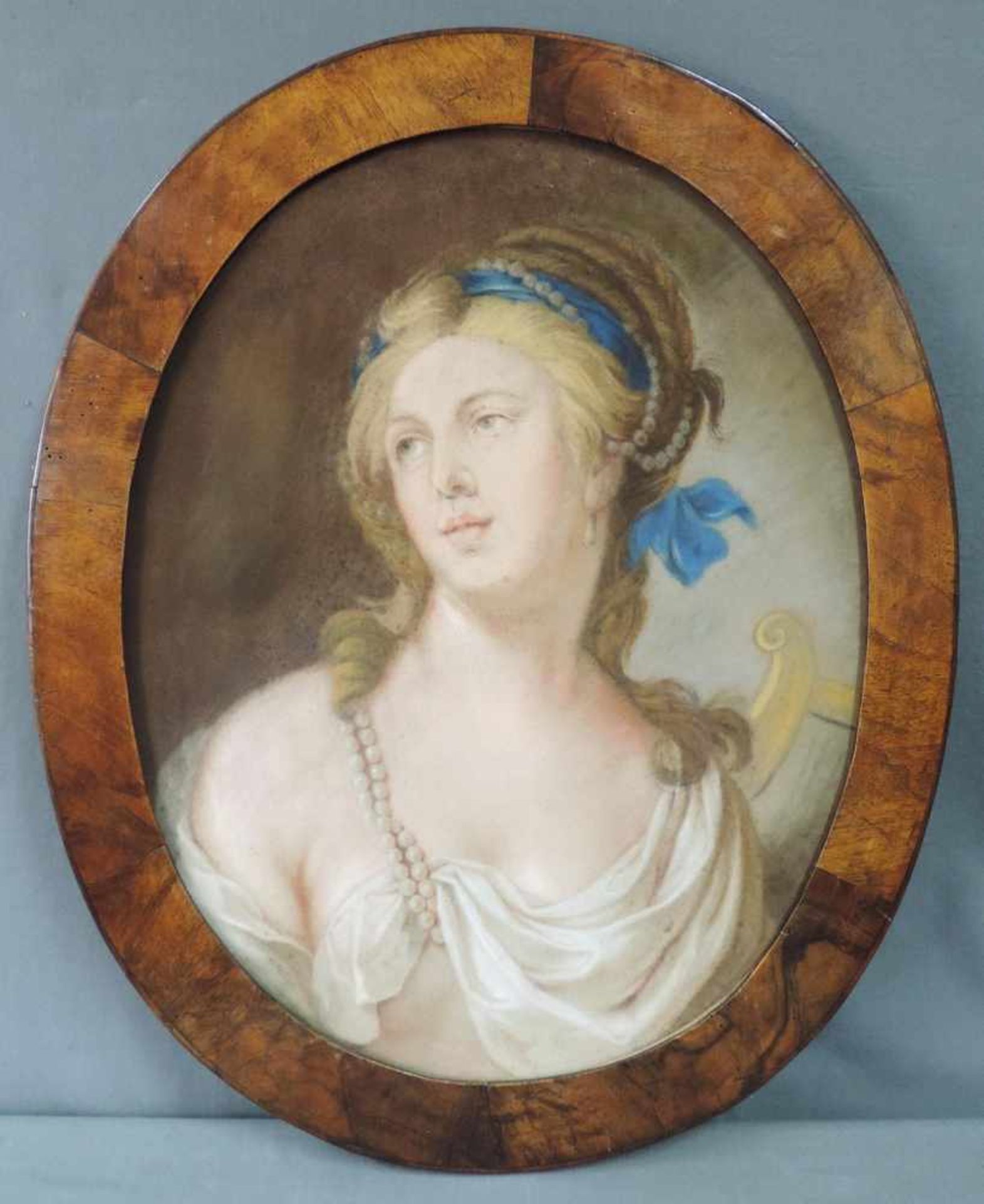 Angelica KAUFFMAN (1741 - 1807) Umkreis. Portrait einer Dame. 46 cm x 60 cm. Pastell Malerei. Circle
