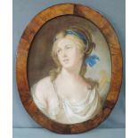 Angelica KAUFFMAN (1741 - 1807) Umkreis. Portrait einer Dame. 46 cm x 60 cm. Pastell Malerei. Circle