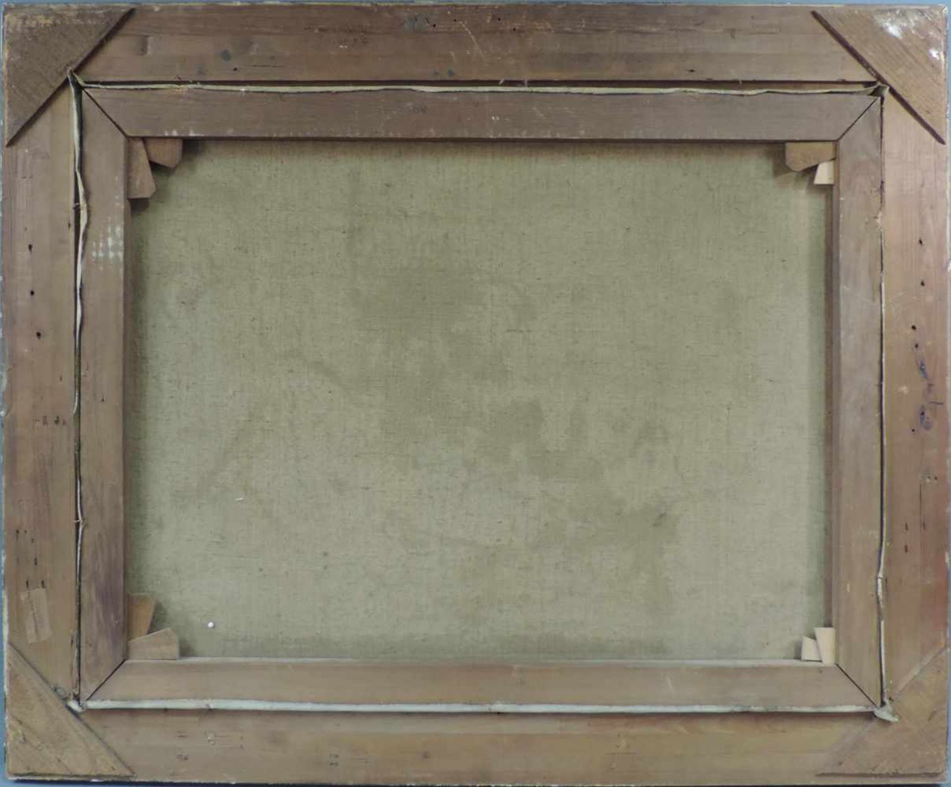 UNDEUTLICH SIGNIERT (XX). Expressionist 1922. Alpensee. 65,5 cm x 90 cm. Gemälde, Öl auf Leinwand. - Image 5 of 5