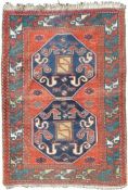 Chondoresk, Wolkenband- Kasak Teppich. Kaukasus. Antik, um 1900. 180 cm x 116 cm. Handgeknüpft.