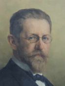UNDEUTLICH SIGNIERT (XIX). Portrait eines Herren. 61 cm x 50,5 cm. Gemälde. Öl auf Leinwand. Unten