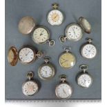 10 Taschenuhren. 19- 20 Jahrhundert Taschenuhren teils aus Silbergehäuse. 10 Pocket watches. Some