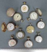 10 Taschenuhren. 19- 20 Jahrhundert Taschenuhren teils aus Silbergehäuse. 10 Pocket watches. Some