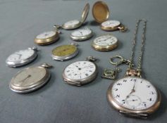 10 Taschenuhren 19. - 20. Jahrhundert Taschenuhren teils aus Silbergehäuse. 10 pocket watches.