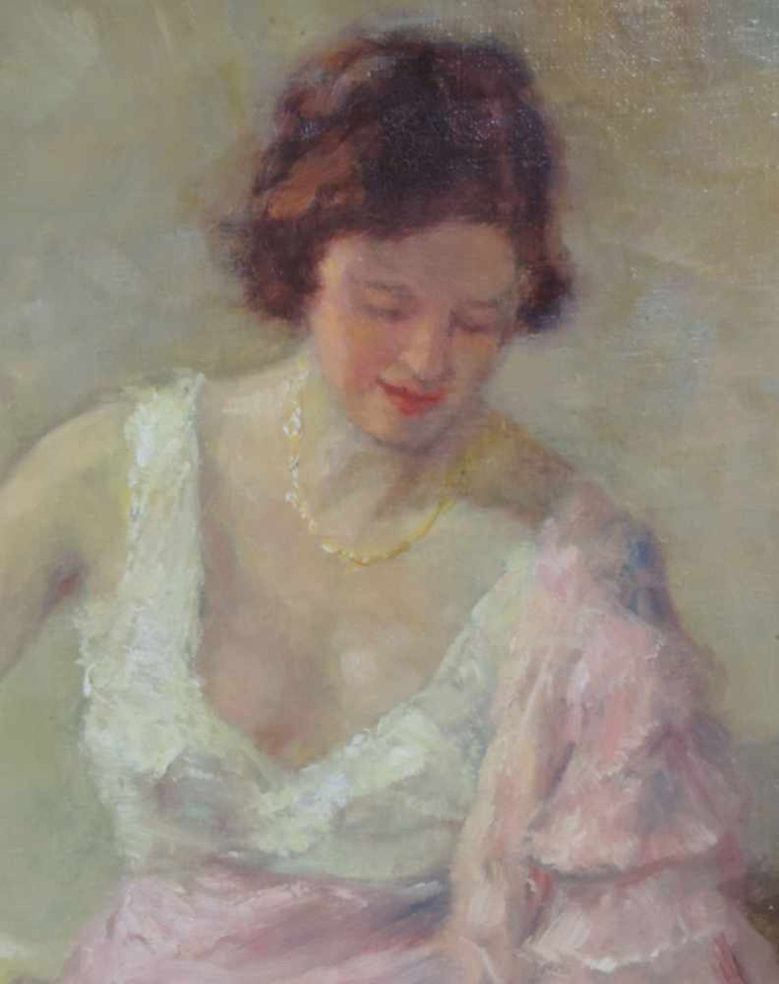 Otto PIPPEL (1878 - 1960). Dame sitzend. 80 cm x 70 cm. Gemälde. Öl auf Leinwand. Rechts unten - Image 3 of 7