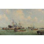 Pieter J. A. WAGEMANS (1879 - 1955). Hafen von Rotterdam. 62 cm x 100,5 cm. Gemälde, Öl auf