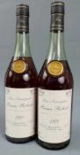 1970 Bas-Armagnac AC Price Robert. 2 Flaschen 40 % vol, 0,70 L. "Extra". C.P.R. 32110 Nogaro. 1970