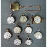 10 Taschenuhren 19. - 20. Jahrhundert Taschenuhren teils aus Silbergehäuse. 10 pocket watches.