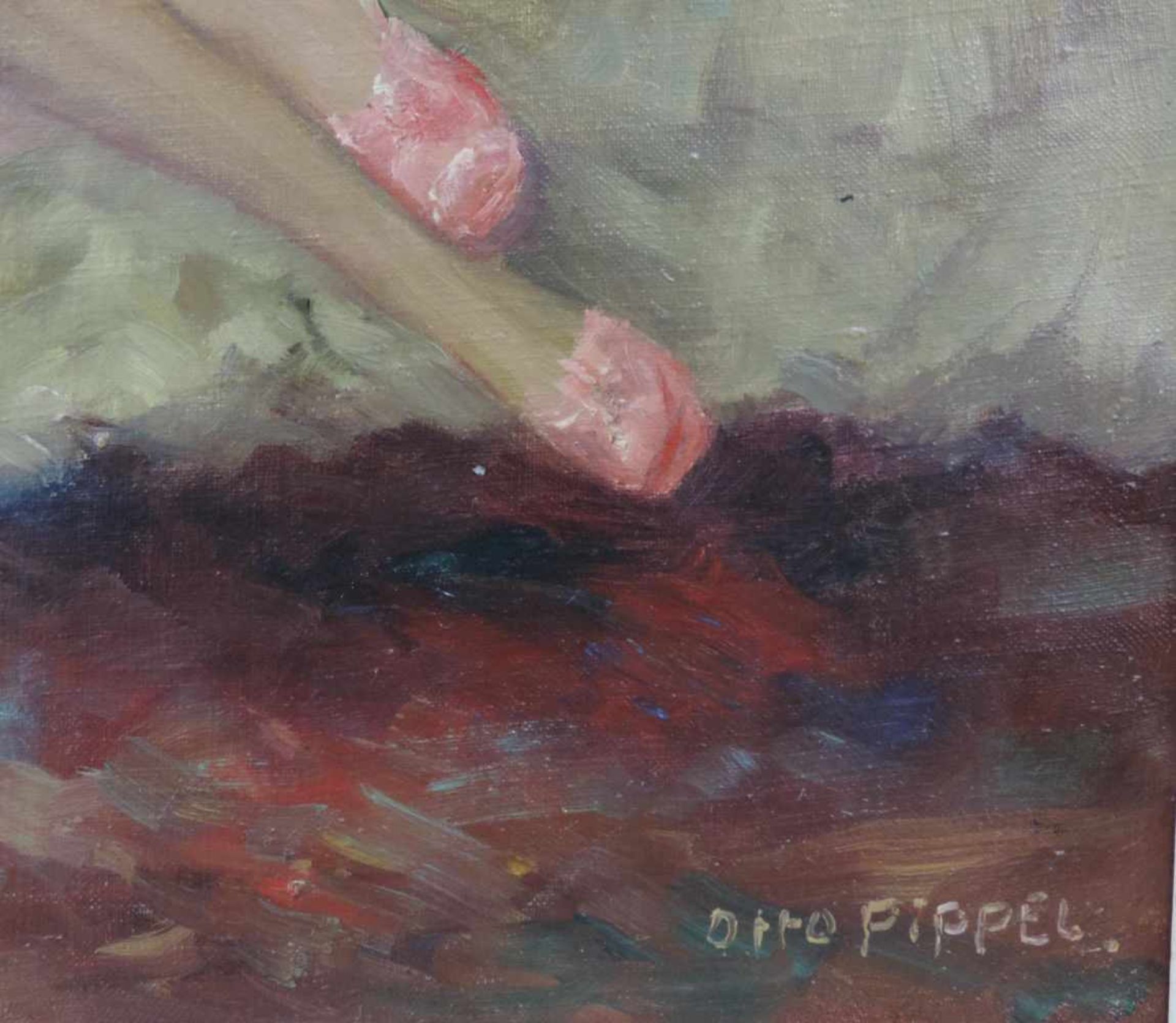 Otto PIPPEL (1878 - 1960). Dame sitzend. 80 cm x 70 cm. Gemälde. Öl auf Leinwand. Rechts unten - Bild 4 aus 7
