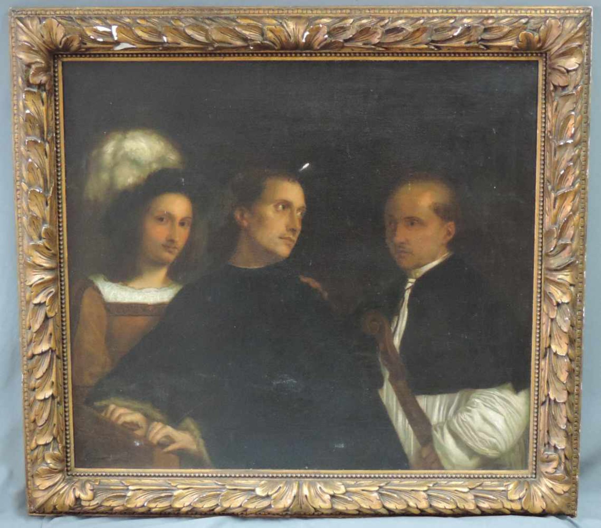 Karl REXHÄUSER (1869 - 1935). Portrait dreier Männer, nach dem 17. Jahrhunderts. 81 cm x 90 cm. - Bild 2 aus 7