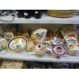 A good collection of Past Times Clarice Cliff style dinner wares including a part tea service,