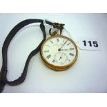 A 14 ct gold Swiss-made open-face pocket watch, J.G. Graves, Sheffield