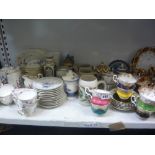 A collection of part tea services including Crown Staffordshire, Royal Albert Regal Series plus