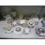 A collection of Shelley art deco china including tureen, trio's and sandwich plate [s47]