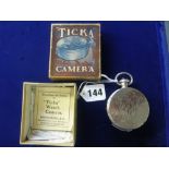 A rare 'Ticka' watch camera by Houghtons Ltd, London & Glasgow in original box and with its original