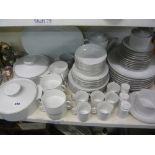 An extensive white glazed Thomas china tea and dinner service including tureens, meat plates, teapot